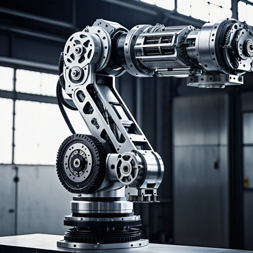 Industrial robotic arm fitted with a stepper motor for material handling