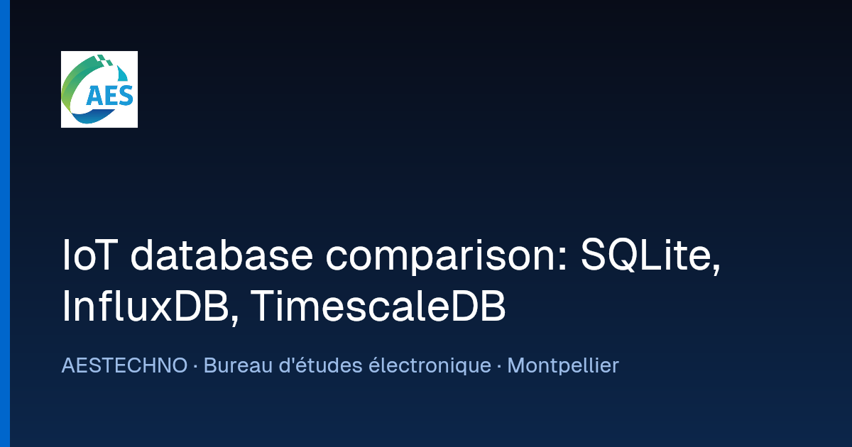 IoT database comparison: SQLite, InfluxDB, TimescaleDB · AESTECHNO